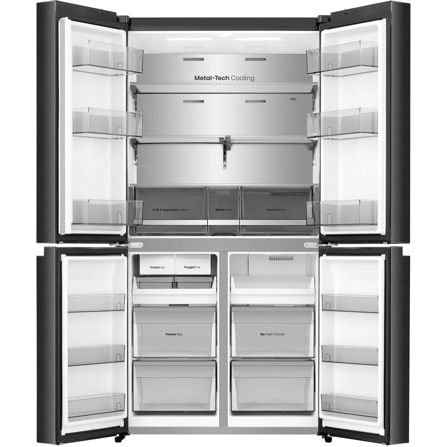 Hisense HRCD640TBW 640L French Door Refrigerator - Dark Stainless Steel - Energy Efficient - 3 Year Warranty - Perfect for Large Families & Open Kitchen Designs