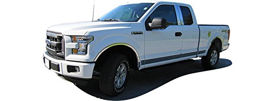 BRIGHTT-QA563272 Stainless Steel Pillar Trim 4Pc Set for 2017-2020 Ford Super Duty - Durable Exterior Accessory for Truck Customization & Protection