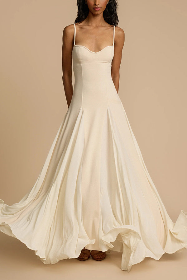 Timeless Elegance Panelled Tulle A-Line Slip Maxi Dress - Perfect for Weddings, Parties & Special Occasions