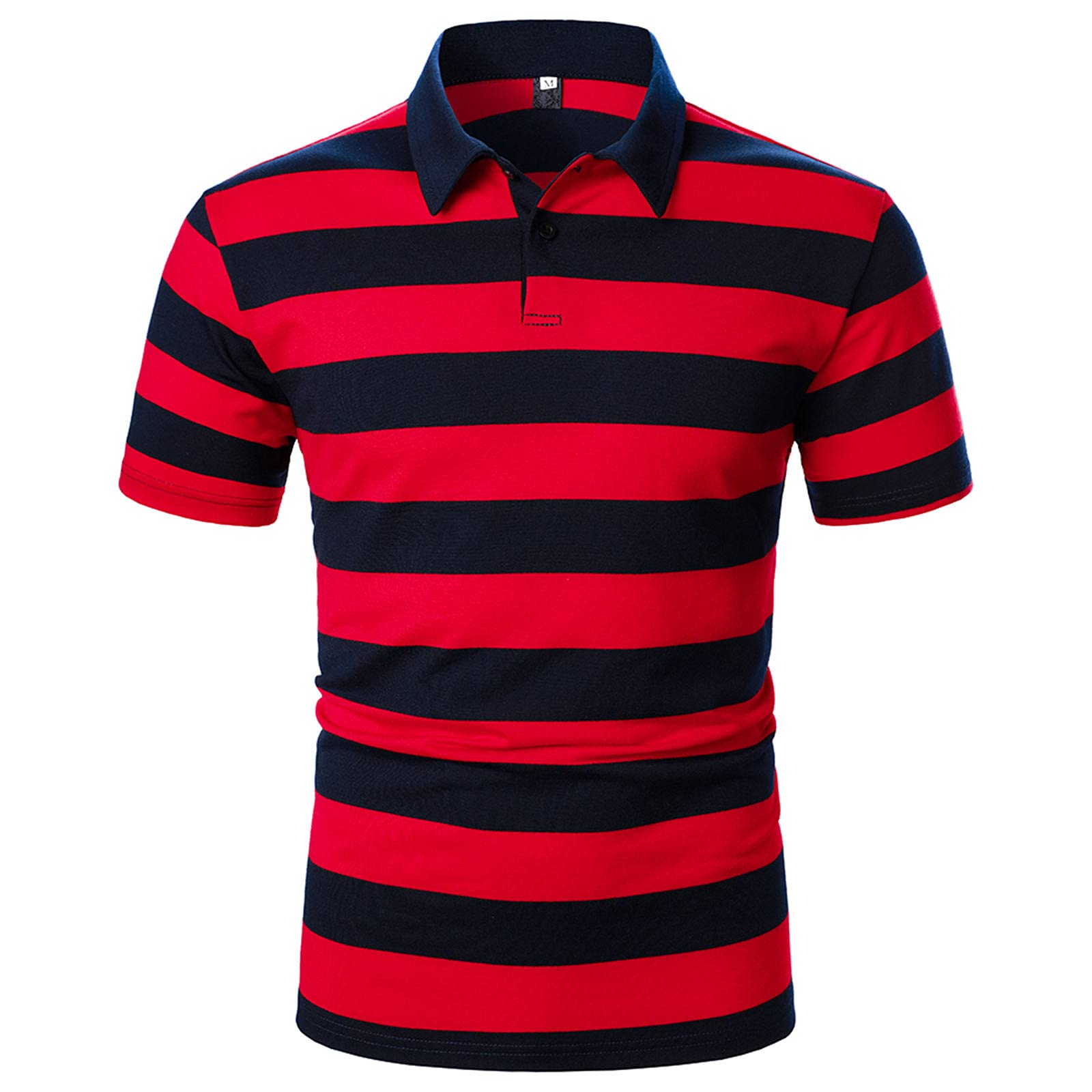 Stylish Spring Button Printed Men's Shirt - Casual Striped Short Sleeve Summer Blouse | Perfect for Beach Outings, Office Casual & Weekend Wear
