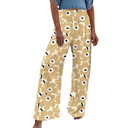 Women's High Waisted Cotton Linen Capri Pants - Summer Casual Wide Leg Cropped Pants with Pockets | Perfect for Beach, Vacation & Everyday Wear