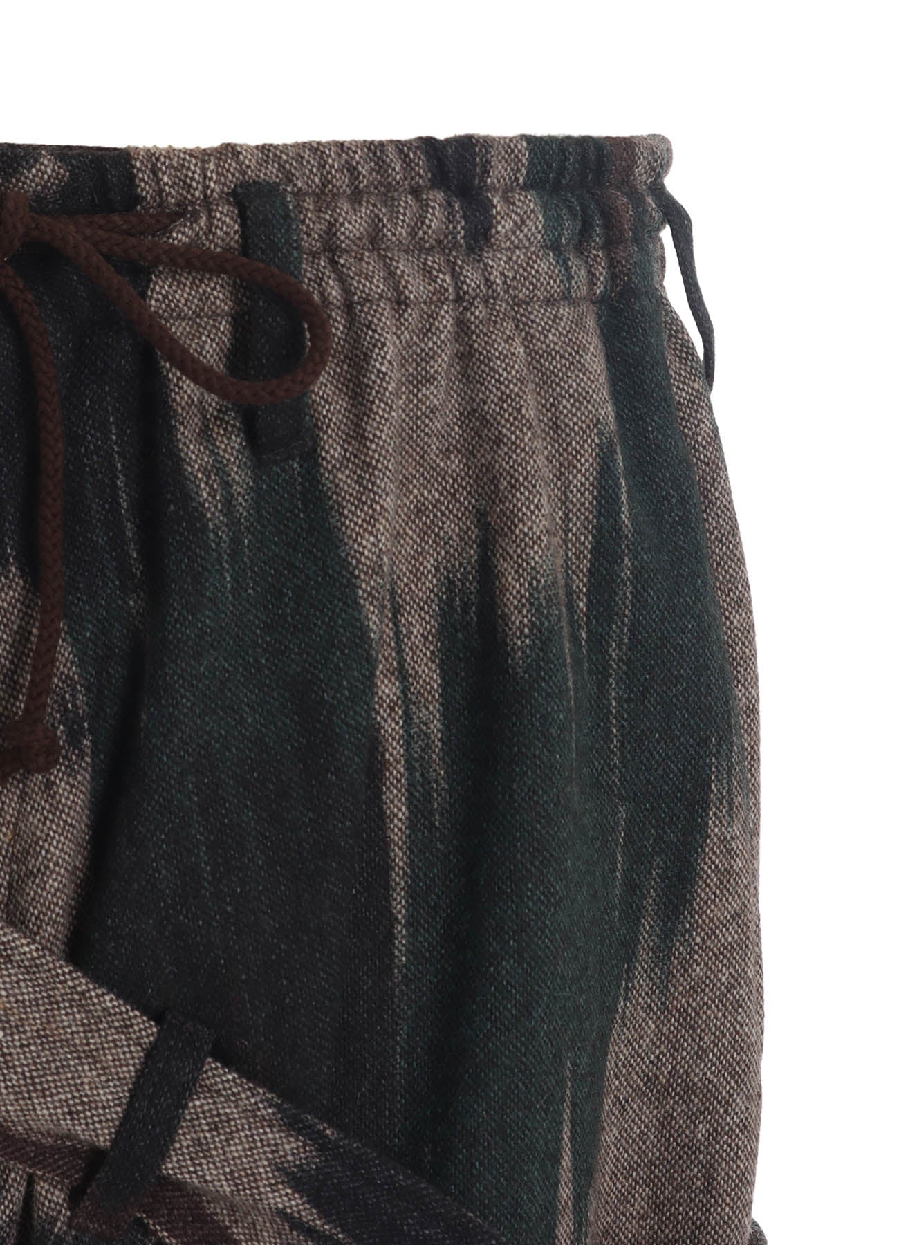 Camouflage Tweed Belted Balloon Sarouel Pants for Women - Stylish High Waisted Wide Leg Trousers for Casual Outfits & Boho Fashion