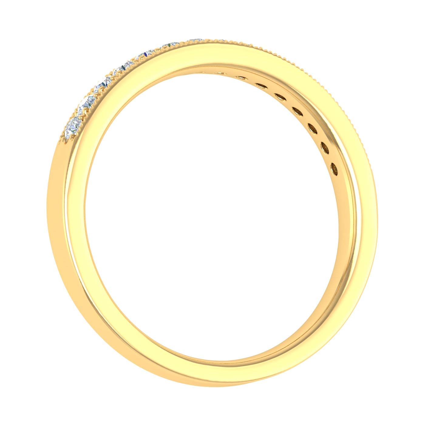 1/5 Carat Diamond Vintage Wedding Band Ring for Women - 10K Gold Engagement Ring, Anniversary Gift, Bridal Jewelry - Perfect for Proposals, Weddings & Special Occasions