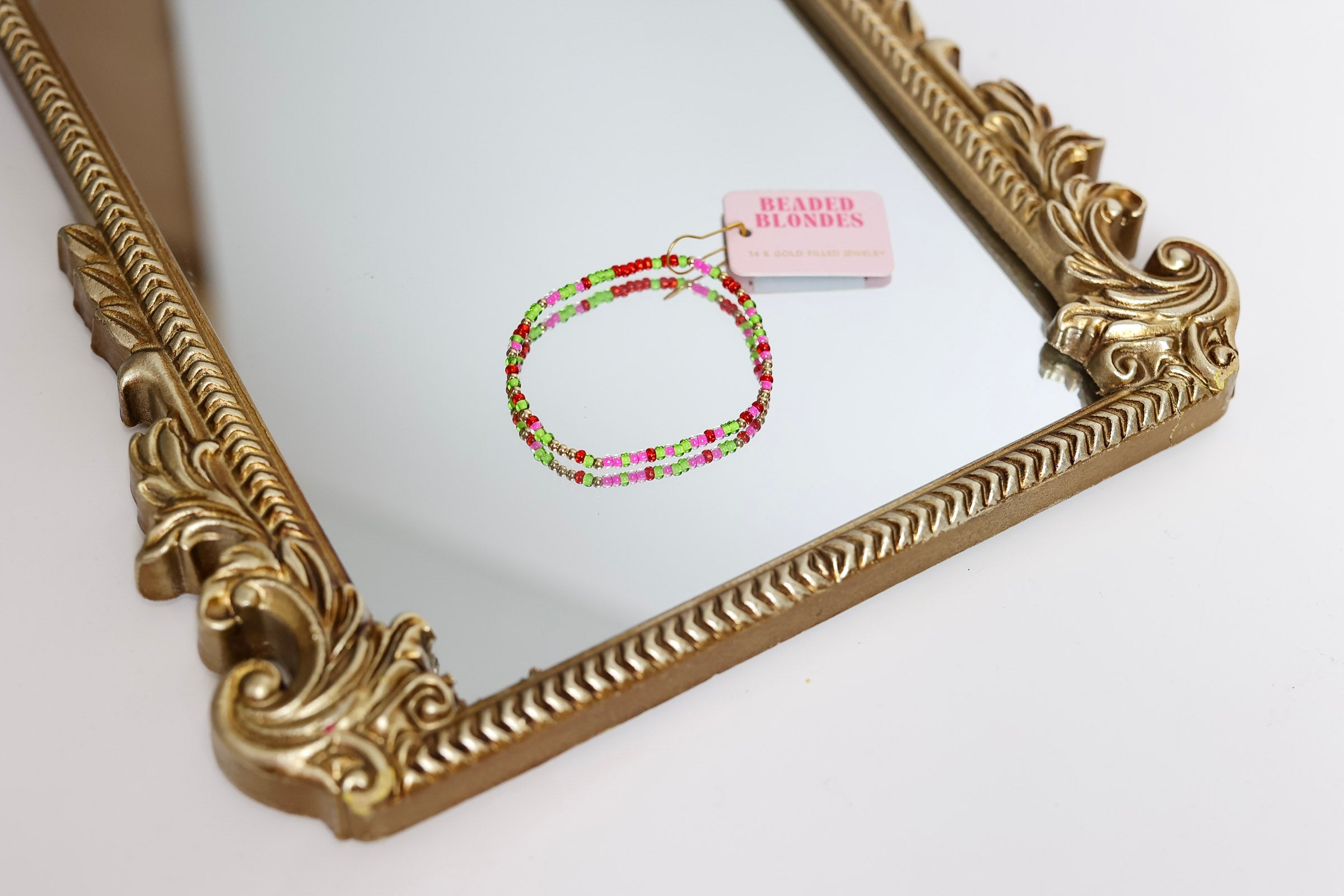 Beaded Blonde Holiday Spirit Sprinkle Bracelet - Christmas Party Jewelry for Women, Festive Gift for Her | Perfect for Holiday Gatherings & Christmas Celebrations