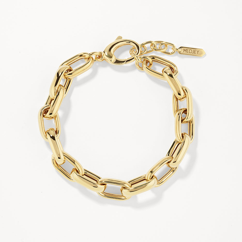 Gold Maxi Paperclip Chain Bracelet - Trendy Layering Jewelry for Women, Perfect for Everyday Wear & Stacking with Other Bracelets
