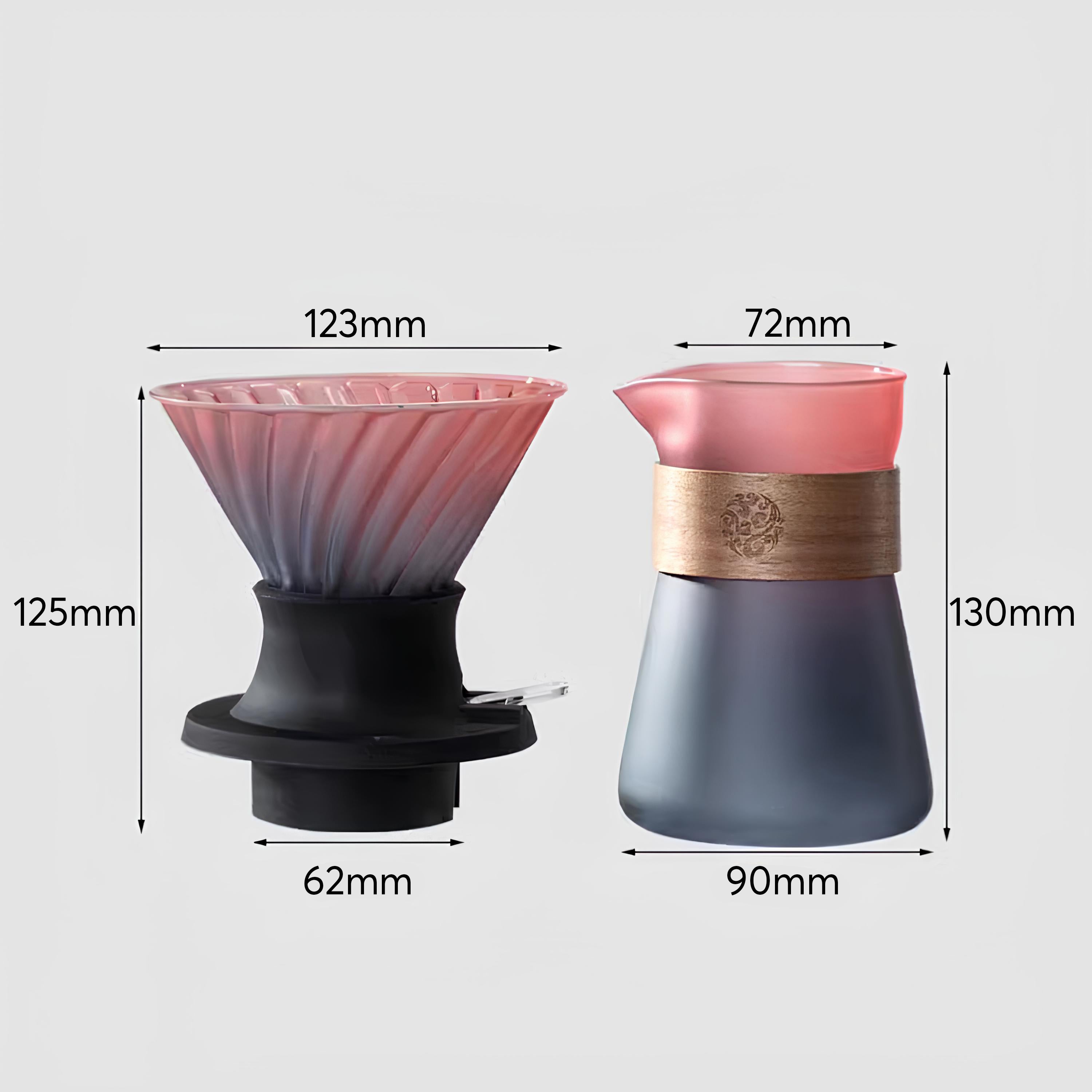 Premium V60 Pour Over Coffee Maker Set with Glass Dripper - Perfect for Home Baristas & Specialty Coffee Lovers - Ideal for Morning Brews & Coffee Tasting Sessions