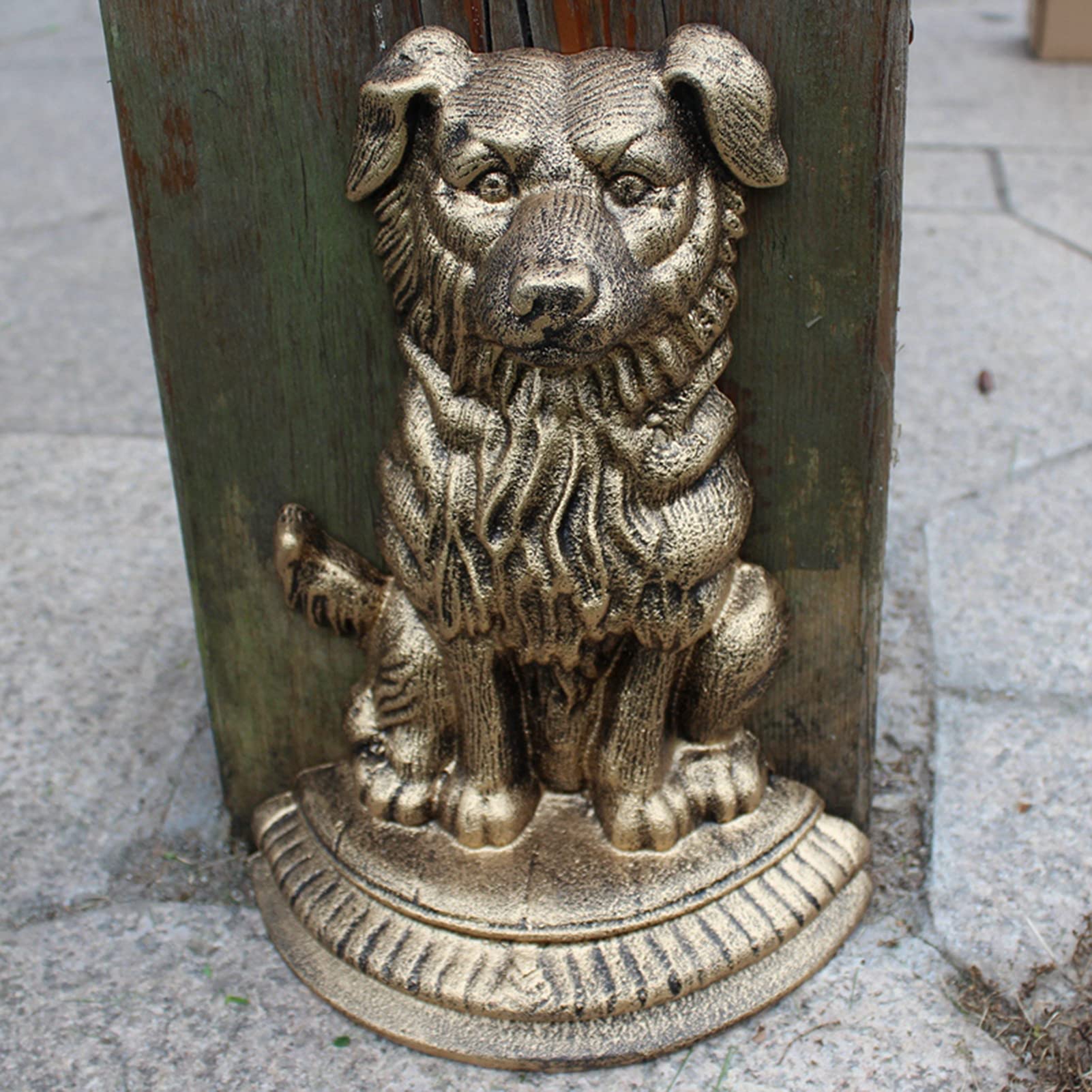 Antique Style Cast Iron Door Stop - Cute Animal Statue Door Wedge Holder for Windproof Patio, Yard, Garden & Farmhouse - Gold Decorative Door Stopper for Home & Office Use