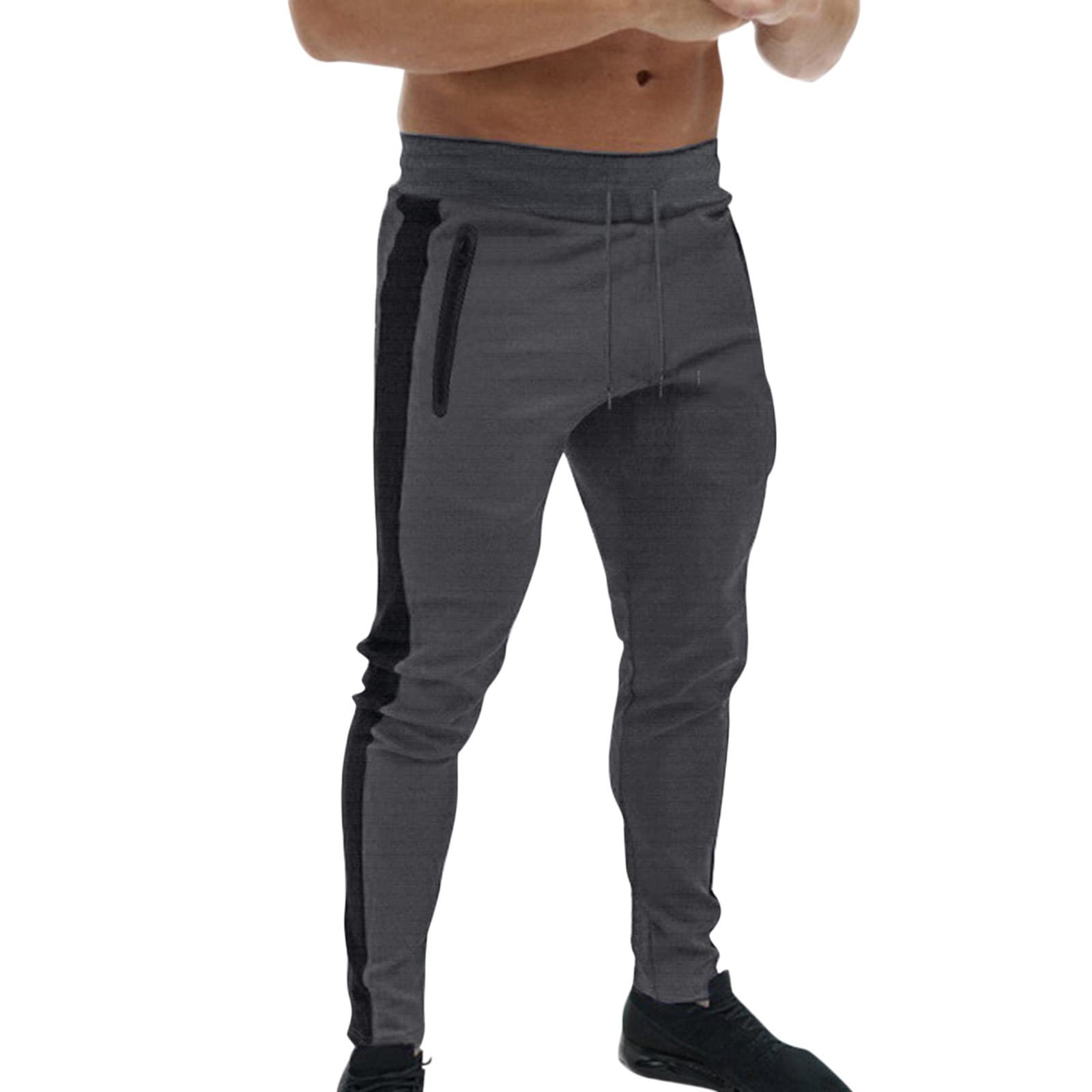 Men's Slim Fit Jogger Pants with Zipper - Casual Streetwear Sweatpants for Gym, Running & Everyday Wear