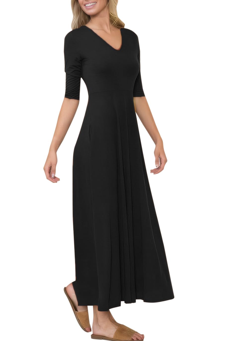2024 Women's Maxi Dress - Casual Loose Beach Dress with Pockets | Summer Vacation, Pool Party, Boho Outfit