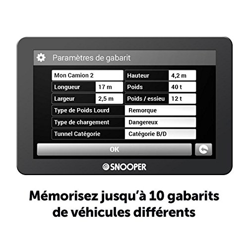 Snooper PL 5400 GPS Navigation System for Europe - 16:9 Fixed Screen for Accurate Directions | Perfect for Road Trips, Trucking & RV Travel