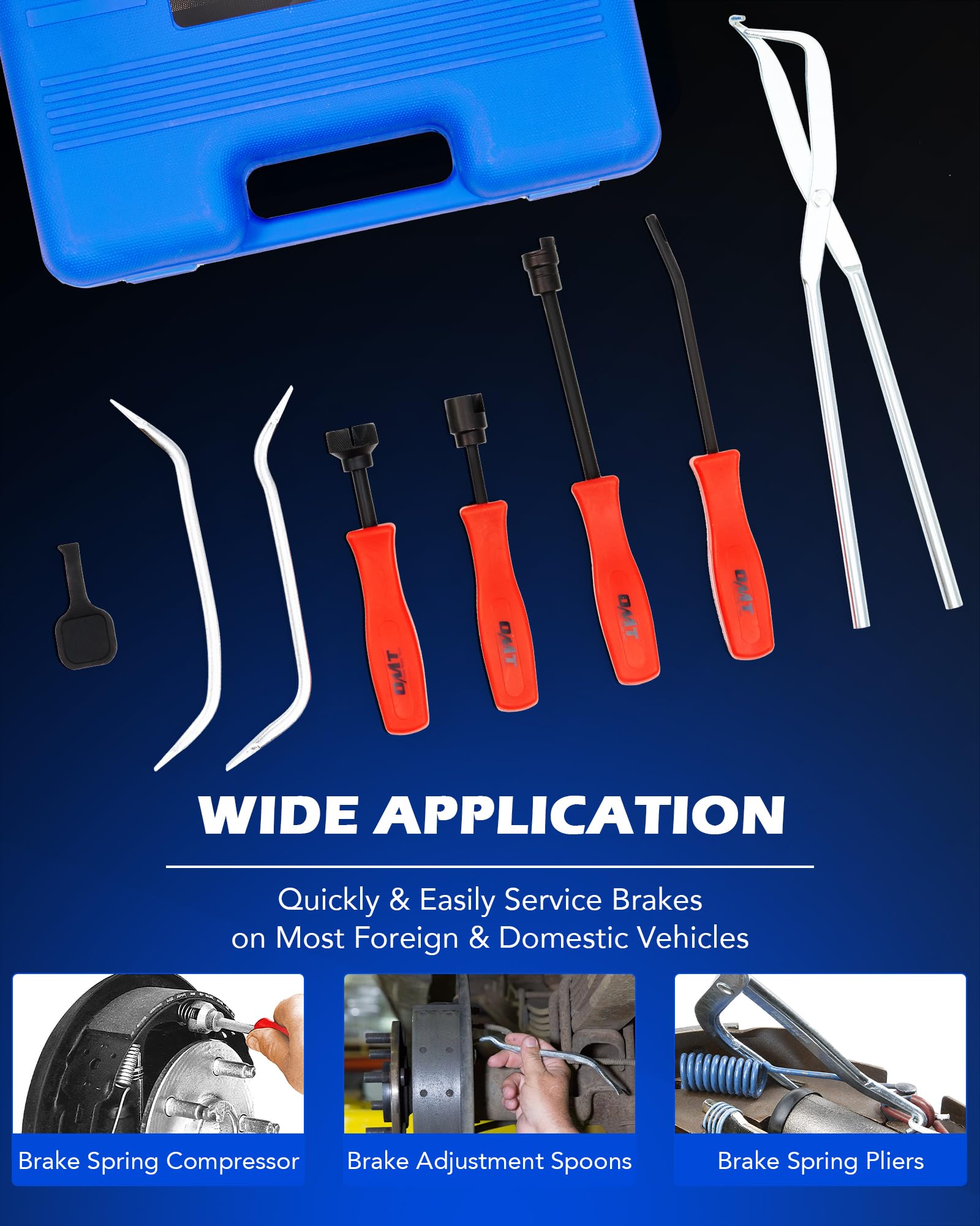 Orion Motor Tech 32-Piece Dual Brake Tool Kit - 2-in-1 Caliper Compression & Drum Brake Tool Set with Spring Compressor Pliers for Brake Repair | Perfect for DIY Mechanics & Professional Auto Shops