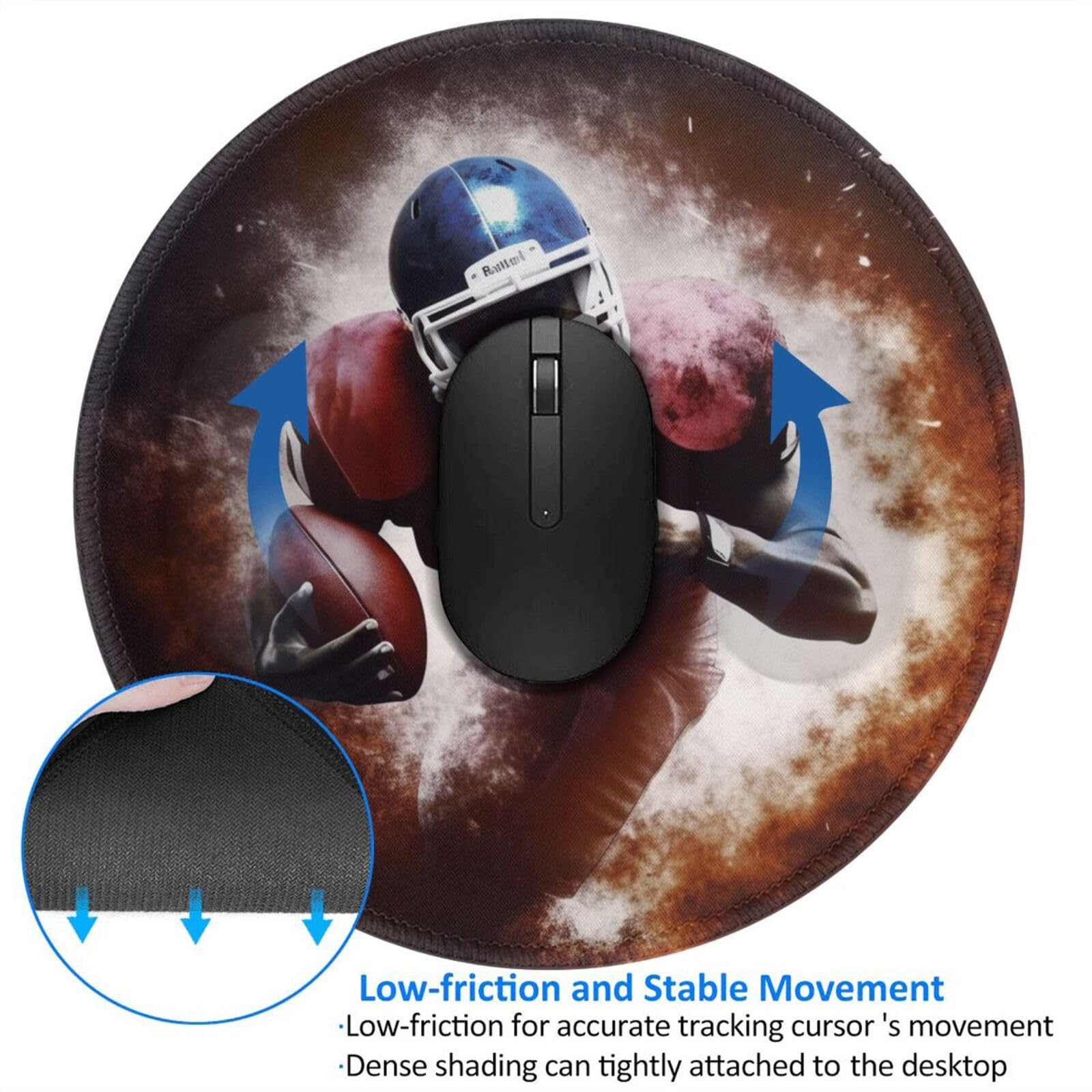 Non-Slip Waterproof Gaming Mouse Pad with American Football Print - Large Rubber Base Desk Mat for PC, Laptop & Office Use - Perfect for Gamers, Sports Fans & Home/Work Computer Setup