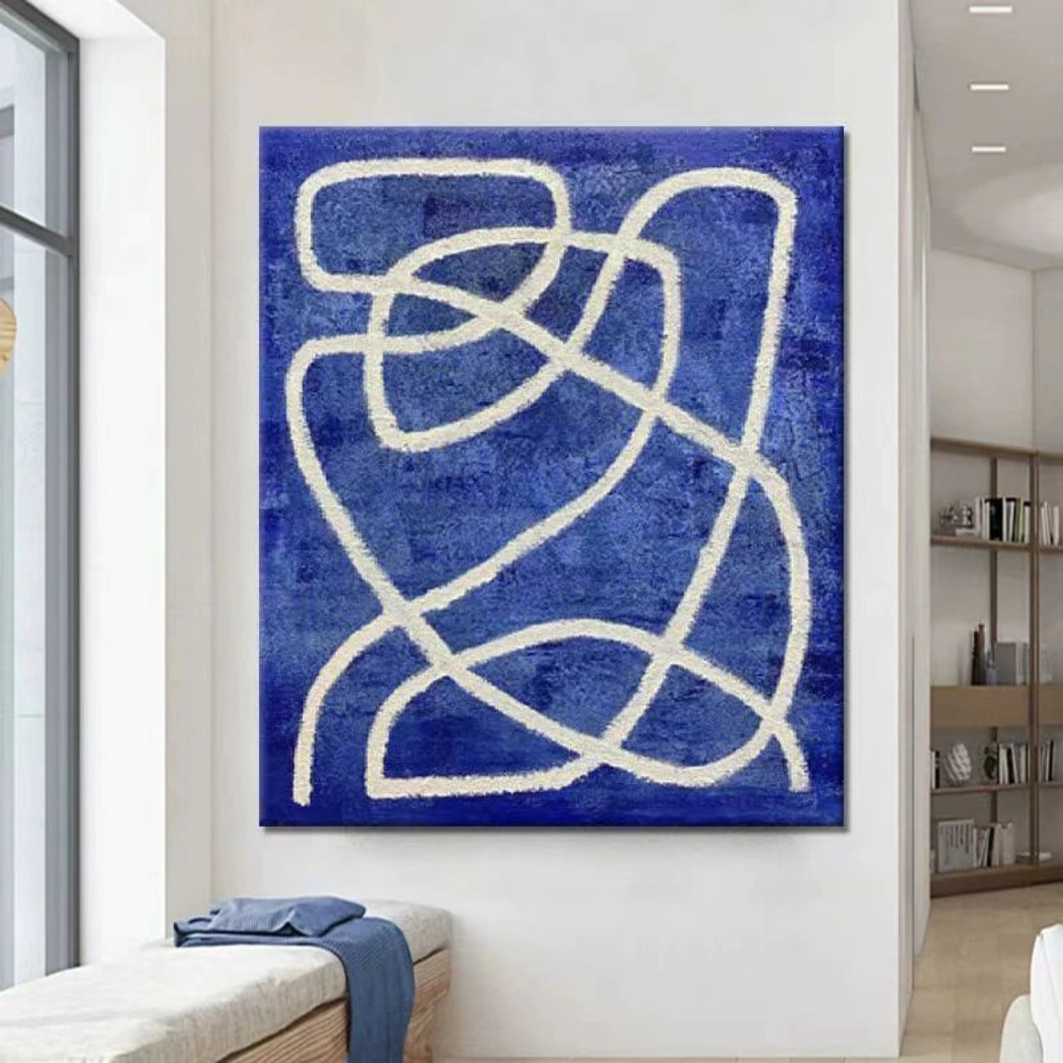 Abstract Texture Painting #AB 337 - Modern Wall Art Decor for Living Room, Bedroom & Office - Unique Handmade Canvas Artwork