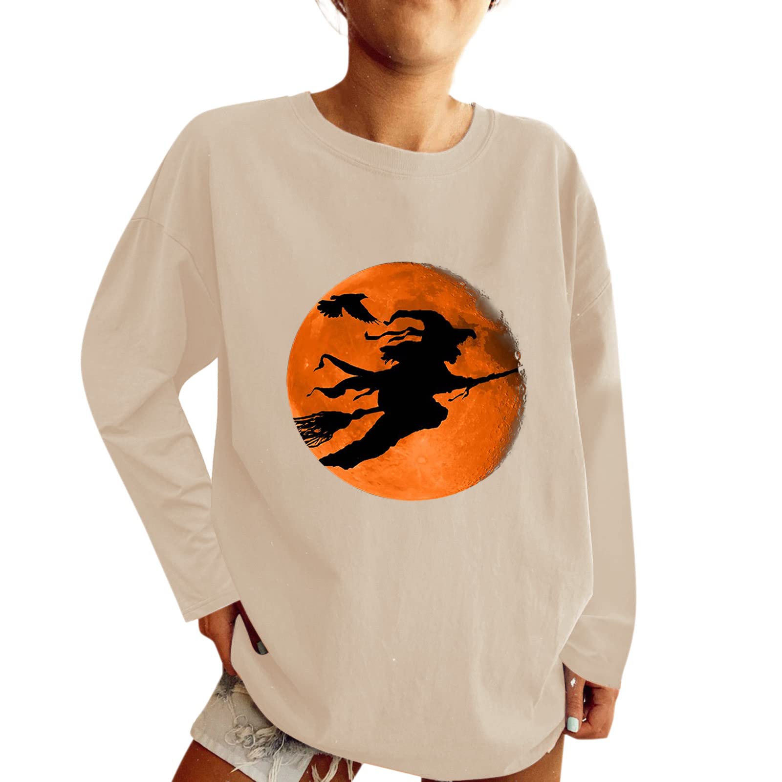 2023 Women's Vintage Print Oversized Loose Round Neck Blouse - Spring Summer Casual Tops for Women - Perfect for Office, Dating & Weekend Outfits