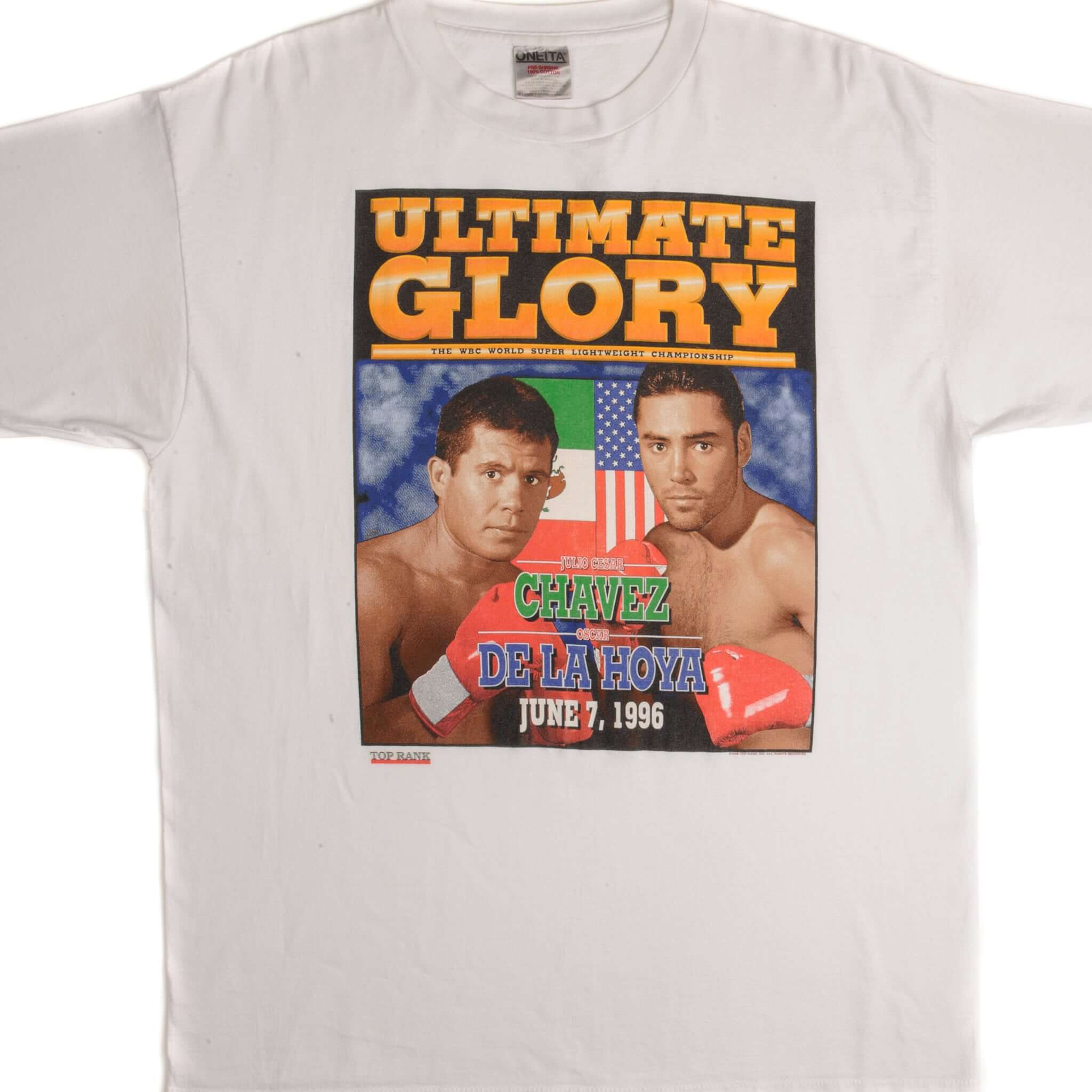 Vintage WBC Boxing Chavez vs De La Hoya 1996 T-Shirt - XL Size - Retro Fight Night Tee for Boxing Fans & Collectors