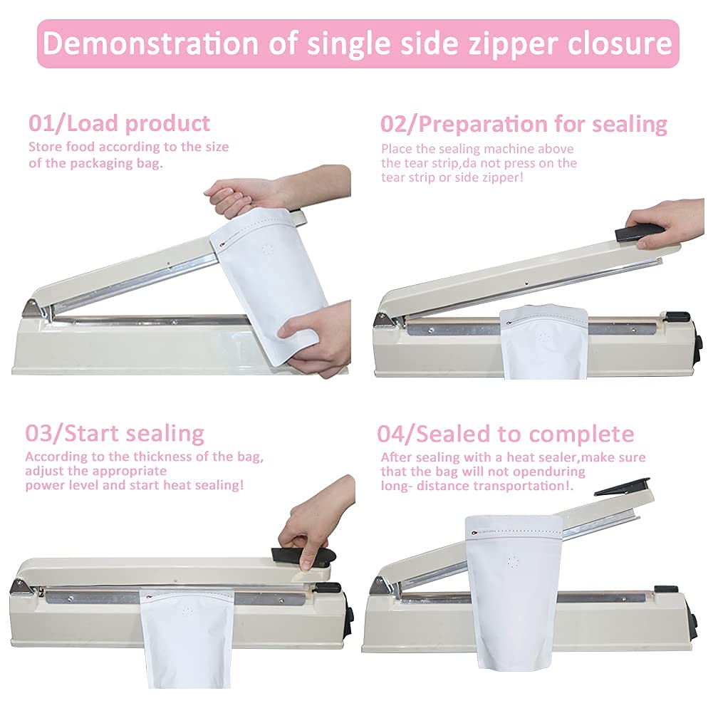 Premium Flat Bottom Coffee Bags with One-Way Valve - High Barrier Aluminum Foil Stand-Up Pouches for Fresh Coffee Beans Storage (8oz/50pc, Pink) | Reusable, Heat Sealable with Side Zipper | Perfect for Home Roasters, Coffee Shops & Bulk Storage