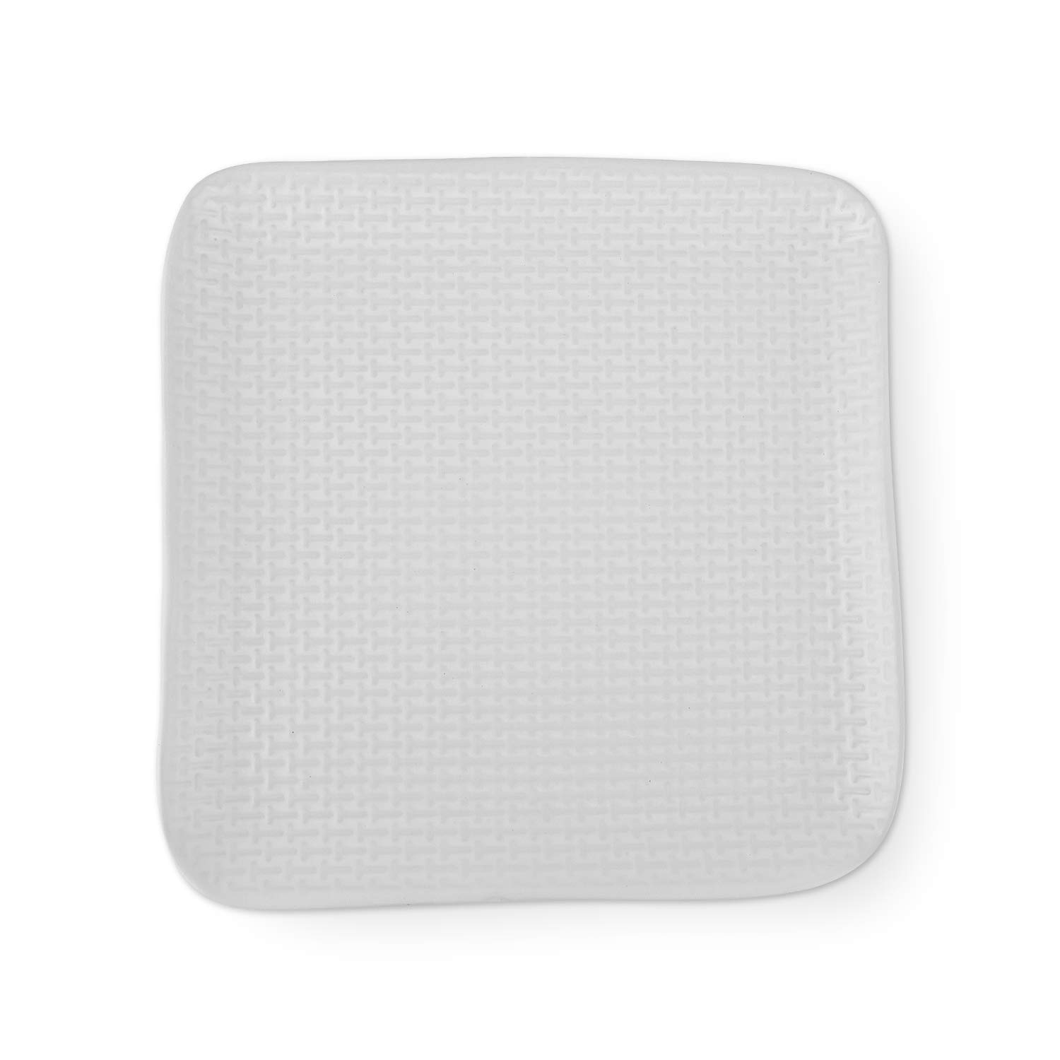 Olivia White Stoneware Dinner Plate Set of 4 - Durable Stone Lain Weave Design for Everyday Meals & Formal Dining - Microwave & Dishwasher Safe