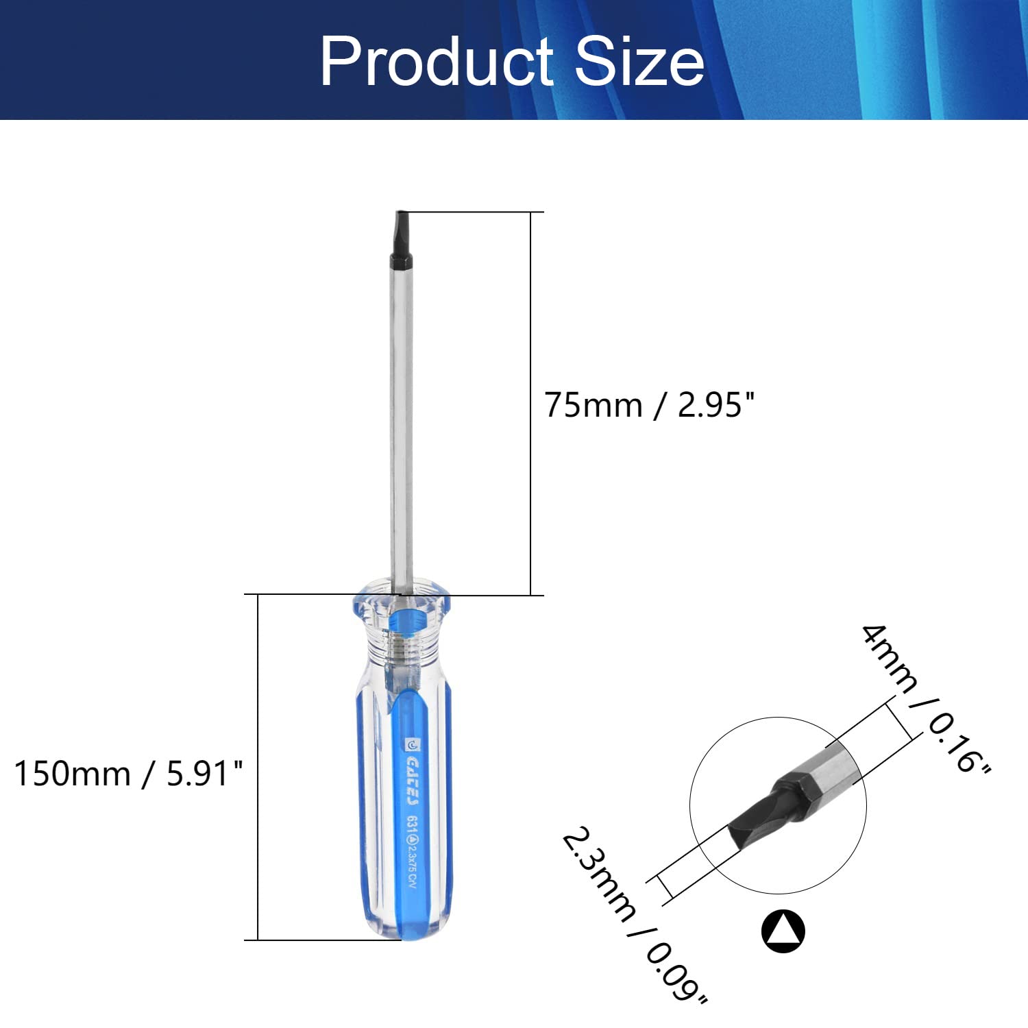 2.3mm Triangle Head Screwdriver with Plastic Handle - Multi-Purpose Electrician Tool (1 Piece) - Perfect for Electronics Repair, Appliance Maintenance & DIY Projects