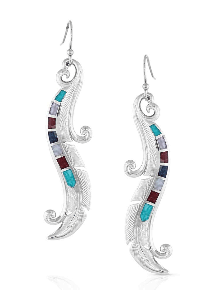 Montana Silversmiths ER4836 Women's Dreamweaver Feather Earrings in Sterling Silver - Perfect for Boho Fashion, Western Style & Everyday Wear
