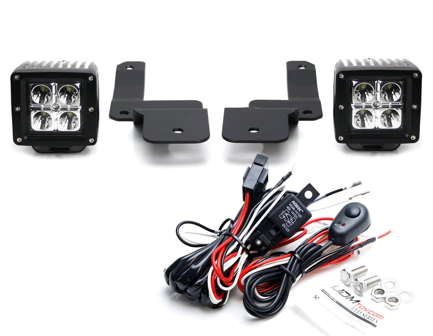 40W CREE LED Pod Lights with A-Pillar Bracket & Wiring Kit for 2019+ Chevy Silverado 1500 - Off-Road, Fog, Work Light for Trucks, ATVs, UTVs