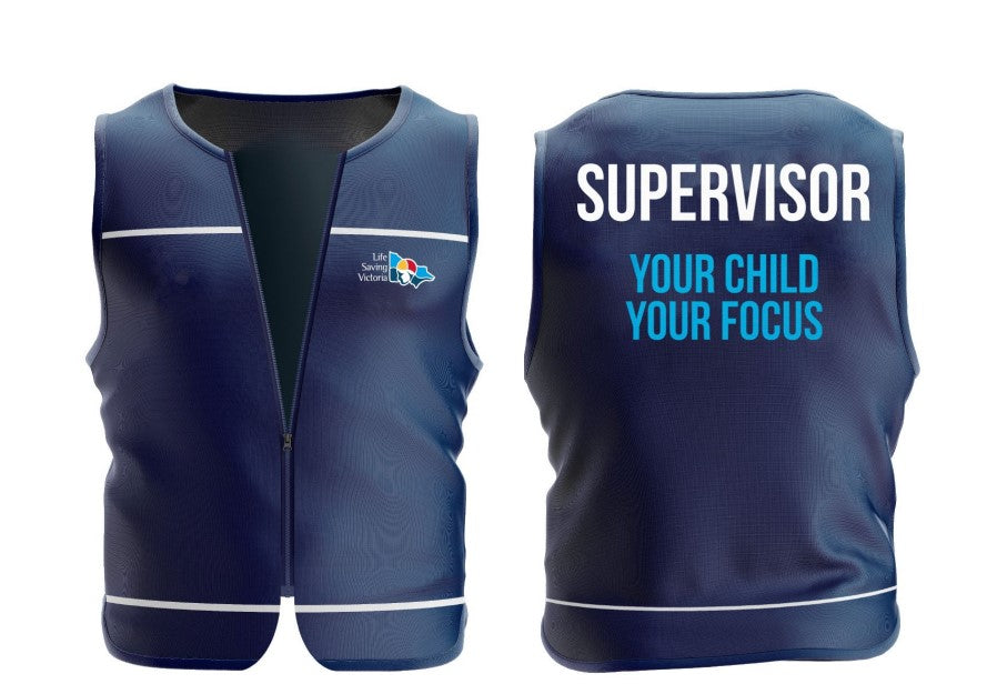 Pool Lifeguard Supervisor Bib - High Visibility Safety Vest for Lifeguards | Water Rescue Equipment for Swimming Pools, Beaches & Aquatic Centers | Durable Nylon Bib with Whistle Holder