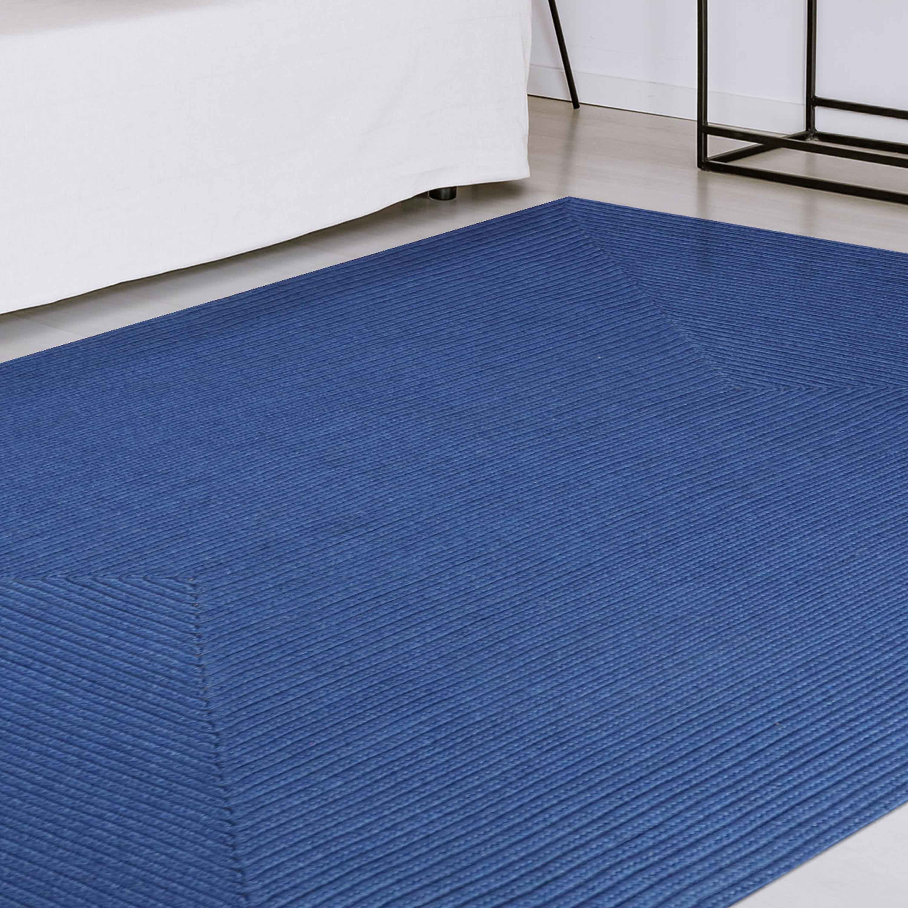 Bohemian Rectangle Braided Area Rug - Non-Slip Indoor Outdoor Rug for Living Room, Bedroom, Patio - Soft Woven Jute Natural Fiber Floor Mat for Home Decor
