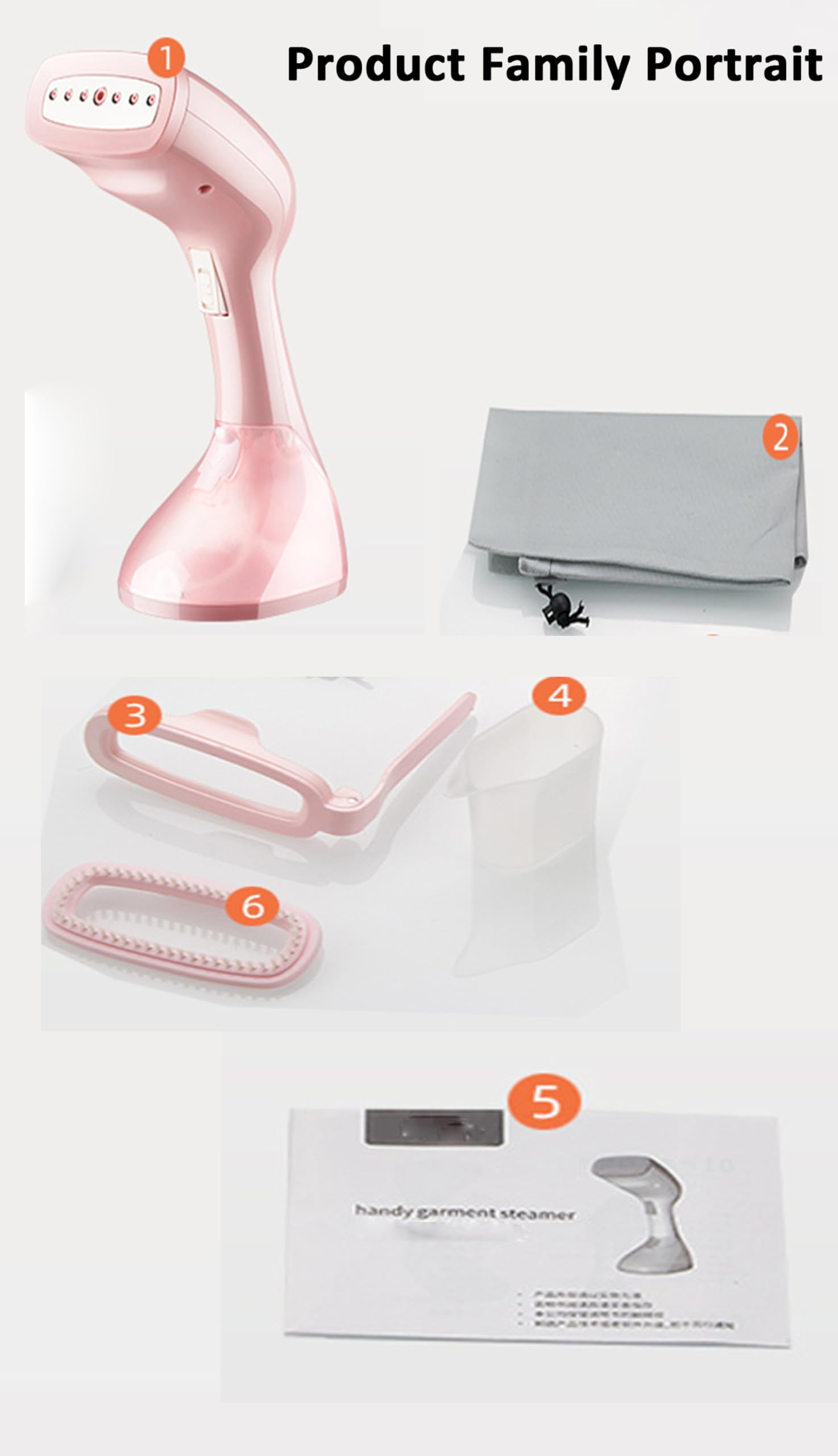 TIHONORI Full-Size 250ml Portable Clothes Steamer - 1500W Fast Heating Garment Steamer with Large Water Tank for Home, Office & Travel - Perfect for Wrinkles Removal on Dresses, Suits & Curtains - EU Standard