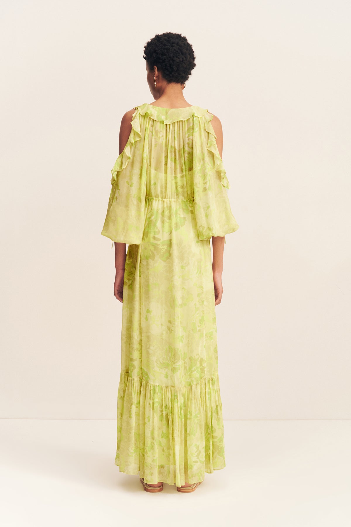 Miller Ruffle Drawstring Maxi Dress for Women - Flowy Summer Beach Dress with Adjustable Waist - Perfect for Vacations, Weddings & Casual Outings