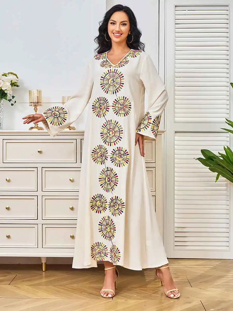 Elegant Rope Embroidery Eid Caftan Dress for Women - Traditional Moroccan Kaftan #24309 - Perfect for Eid Celebrations, Weddings & Special Occasions