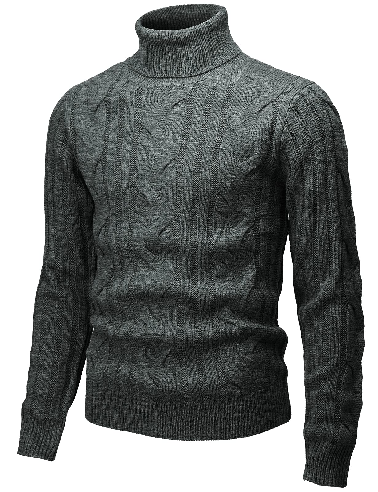 Men's Slim Fit Turtleneck Pullover Sweater - Warm Knitted Thermal Top for Winter - Perfect for Office, Casual Wear & Date Nights