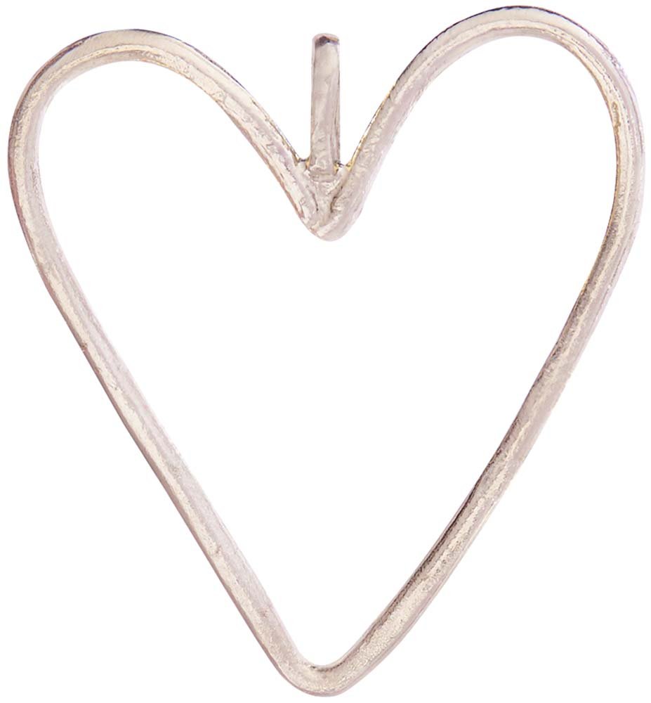 Helen Ficalora Large Wire Heart Charm Necklace - Sterling Silver Dainty Pendant for Women, Perfect for Valentine's Day Gifts, Anniversary Presents & Everyday Elegance