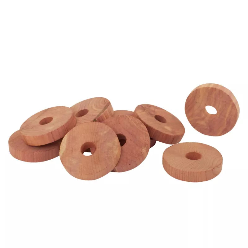 10 Pack Cedar Wood Rings - Natural Rustic Wedding Bands for Men & Women - Perfect for Engagements, Anniversaries, and DIY Jewelry Making