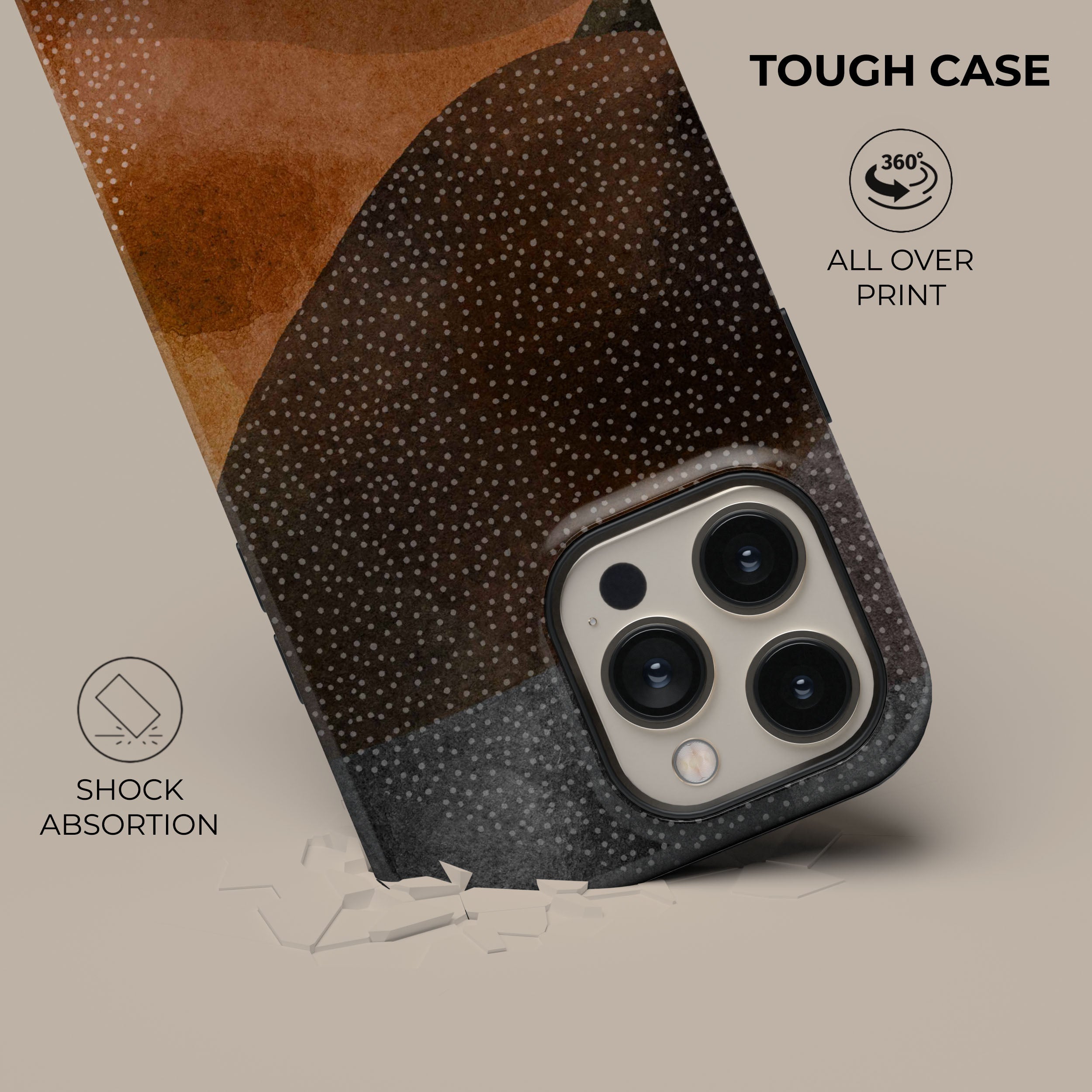 Premium Orange & Black Phone Case - Shockproof & Slim Design for iPhone & Samsung | Perfect for Everyday Use, Travel & Outdoor Activities