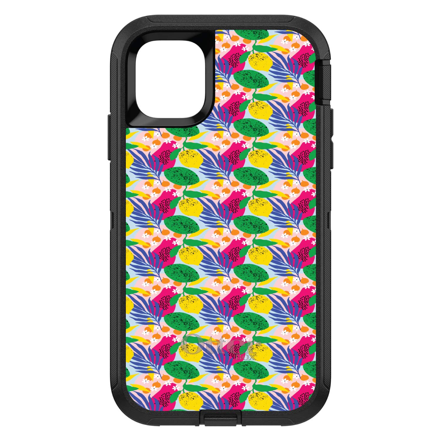 DistinctInk iPhone 11 Pro Case (5.8 Inch) - Floral Pattern Protective Phone Cover, Pink Green Yellow Summer Design - Durable Shockproof Replacement for OtterBox Defender - Perfect for Outdoor Activities, Travel & Daily Use