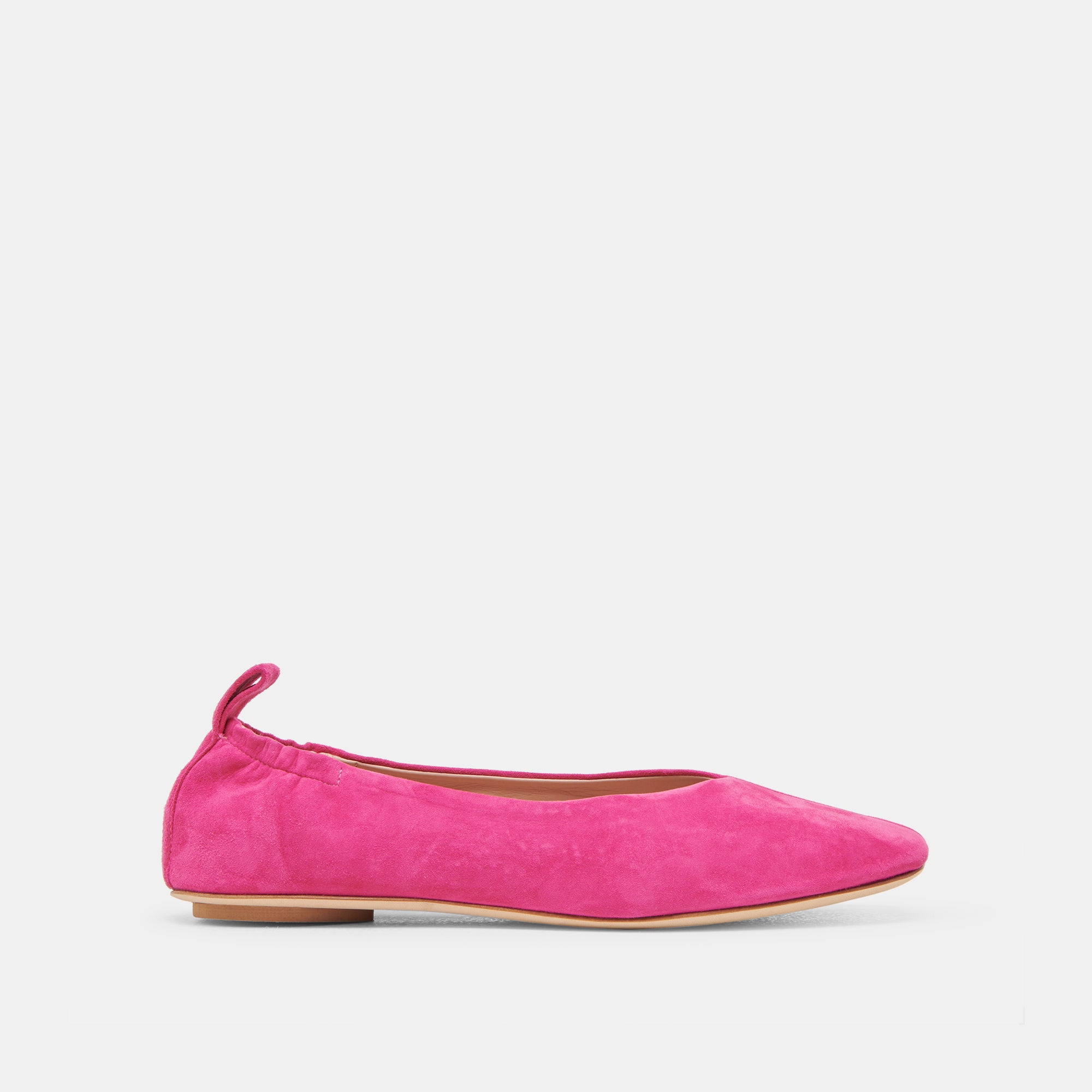VINNIE Women's Ballet Flats - Fuchsia Suede Comfortable Slip-On Shoes for Casual Wear, Office & Walking
