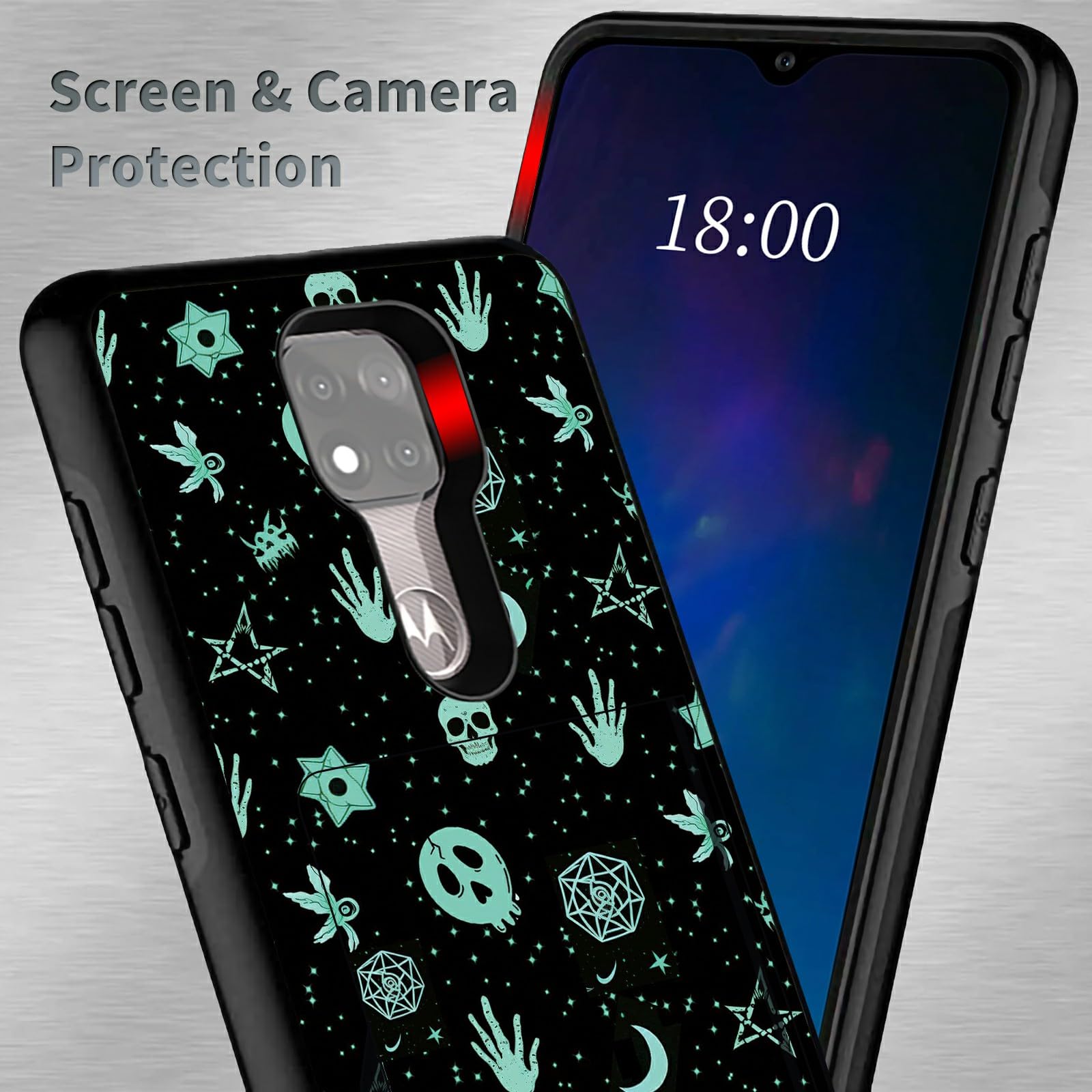 Gothic Skull Moon Wallet Phone Case for Motorola G Power 2021 (6.6