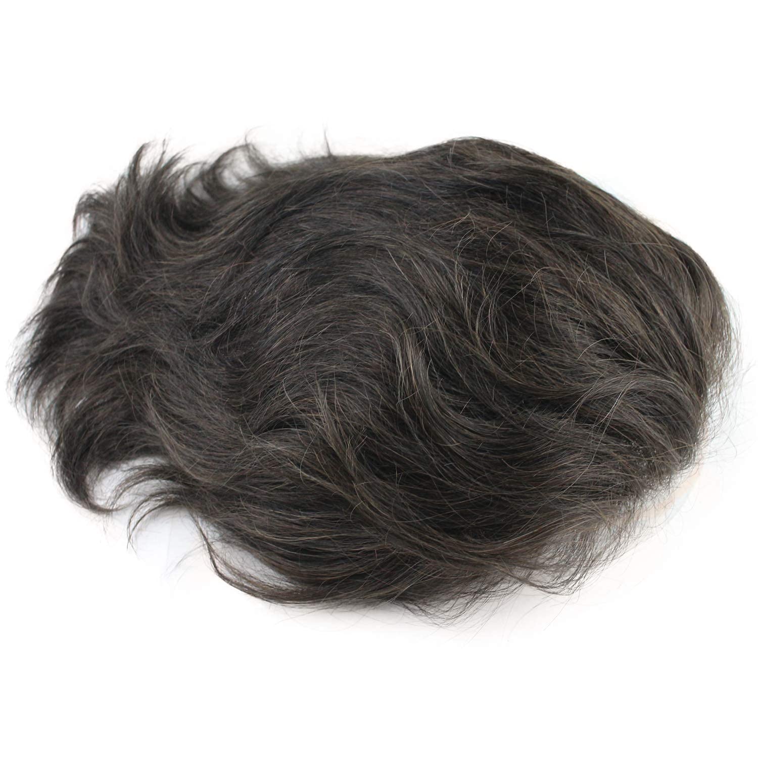 Dreambeauty 10x8 Inch Men's Hair Toupee - European Human Hair Lace Front Wig with 0.08mm Thin Skin Base & V-looped Hair Replacement System (#4 Medium Brown) - Natural Hairline for Daily Wear, Work & Social Events