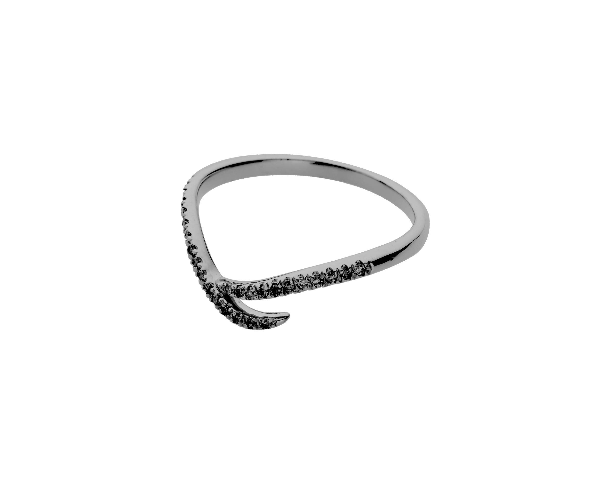 Majade Black Diamond Ring - 14K Black Gold Handmade Engagement Ring for Women, Minimalist Pave Wedding Band & Promise Ring | Perfect for Alternative Weddings, Anniversary Gifts & Unique Proposals