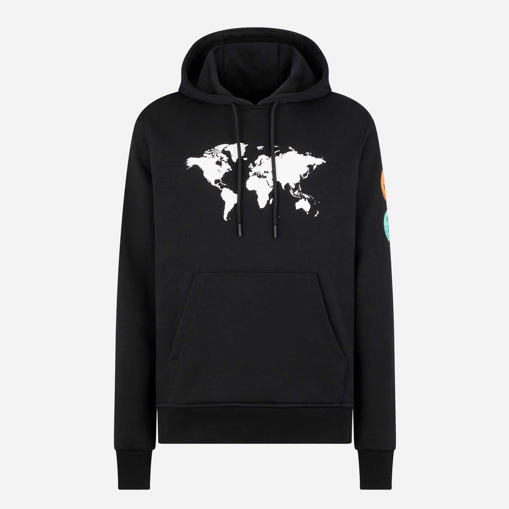 COMPOUND X SAVE THE DUCK 7 CONTINENTS HOODIE - Black & White Unisex Winter Jacket for Outdoor Adventures & Urban Style