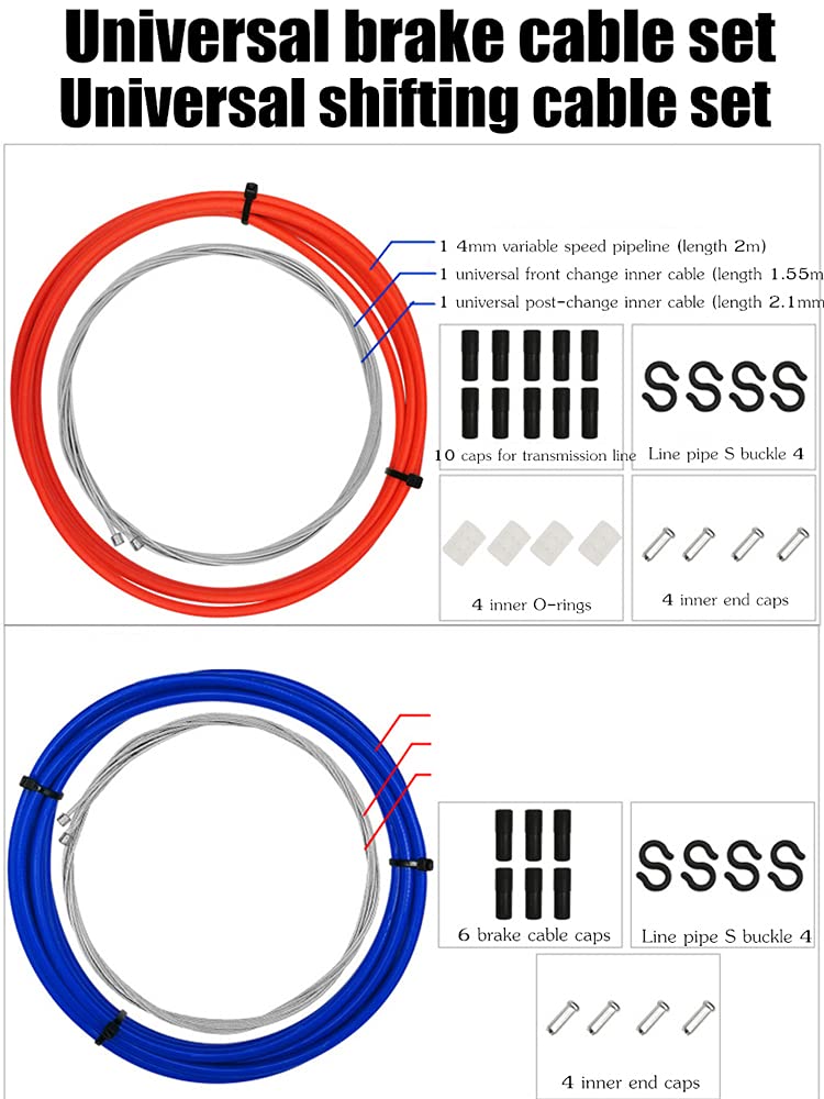 YBEKI Universal Bike Brake & Shifter Cable Kit - 2-in-1 Bicycle Cable Housing Set for Mountain Bikes, Road Bikes & MTB | Perfect for Smooth Braking & Precise Gear Shifting