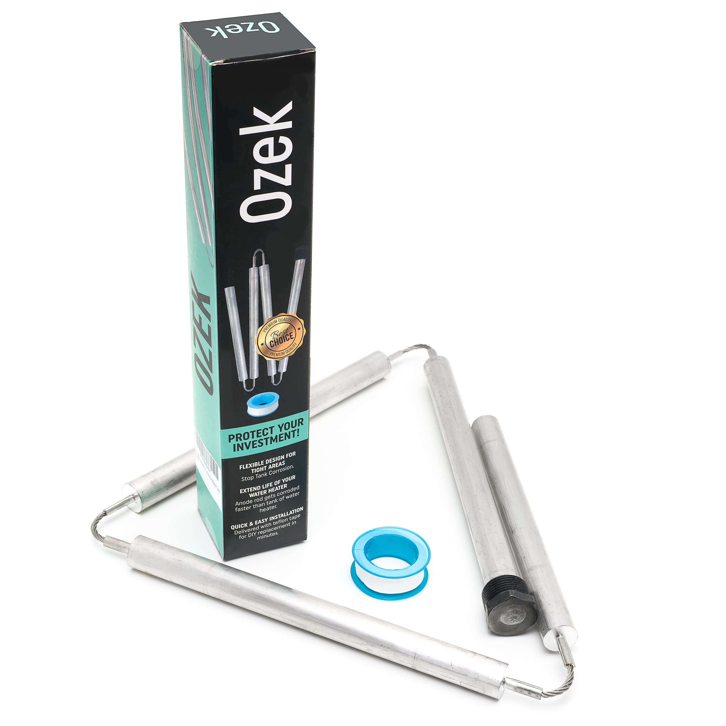 Ozek 44-Inch Magnesium Flexible Water Heater Anode Rod - Replacement for Hot Water Tanks - Extends Water Heater Life | Ideal for Home, RV & Mobile Home Water Heaters
