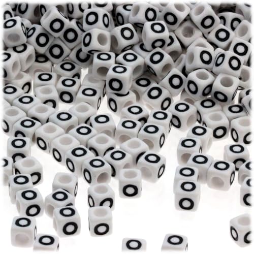 White with Black Text Letter O