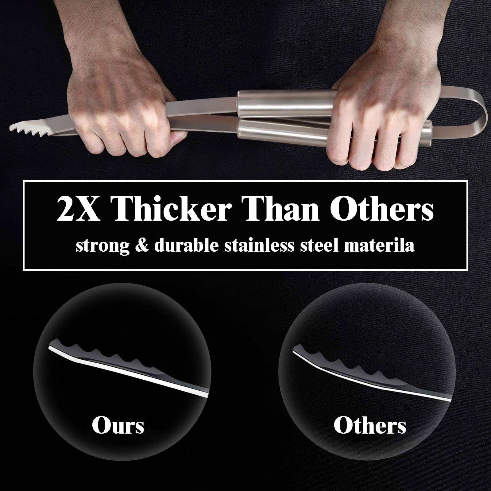 27-Piece Heavy Duty BBQ Grill Tools Set for Men - Extra Thick Stainless Steel Utensils with Meat Claws & Carrying Bag - Perfect for Father's Day Gifts, Outdoor Grilling, Camping & Backyard Barbecues