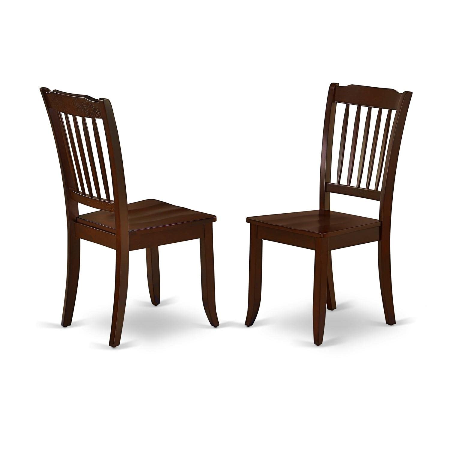 East West Furniture DLDA3-MAH-W 3-Piece Round Drop Leaf Kitchen Table Set with 2 Chairs for Small Spaces, 42x42 Inch, Mahogany - Perfect for Apartments, Breakfast Nooks & Cozy Dining Areas