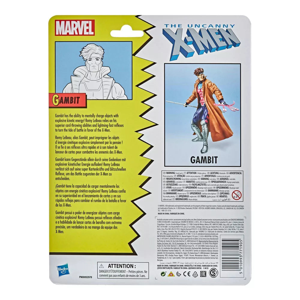 Marvel Legends X-Men: Retro Collection Gambit Action Figure - 6-Inch Collectible Toy for Superhero Fans | Perfect for Display, Gifts & Comic Book Collections