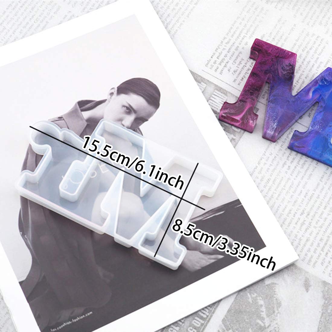 FineInno MR & MRS Silicone Resin Molds for DIY Epoxy Crafts - Wedding Cake Topper, Home Decor, Table Centerpiece & Romantic Gift Making