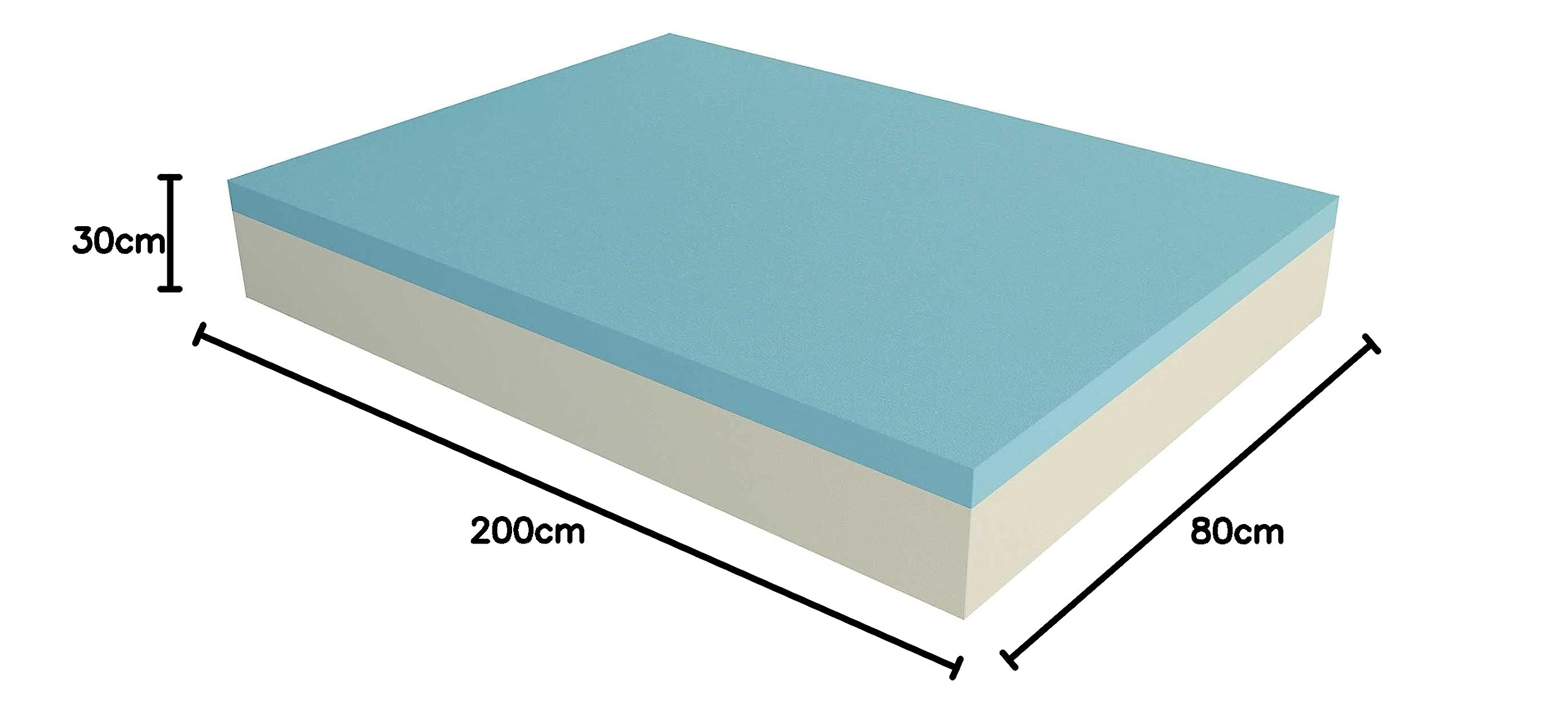 Baldiflex Memory Foam Mattress - 12 Inch Height, 4cm Memory Foam & 24cm Waterfoam Polyurethane Support - Queen Size Viscoelastic Mattress for Back Pain Relief - Perfect for Bedroom, Guest Room & Apartment Sleeping