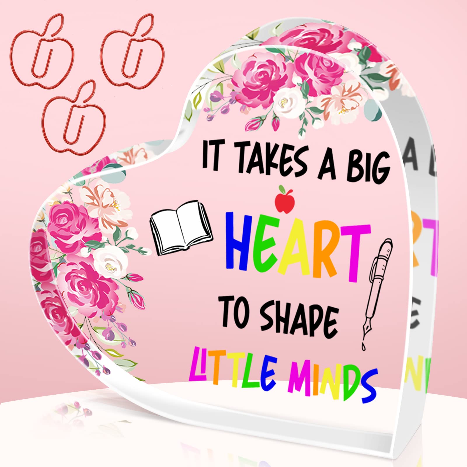 Personalized Acrylic Paperweight & Bookmark Set - Thoughtful Teacher Appreciation Gift for Women, Retirement, Graduation, End of Year & Teacher's Day - Perfect for Classroom, Office Desk & Reading