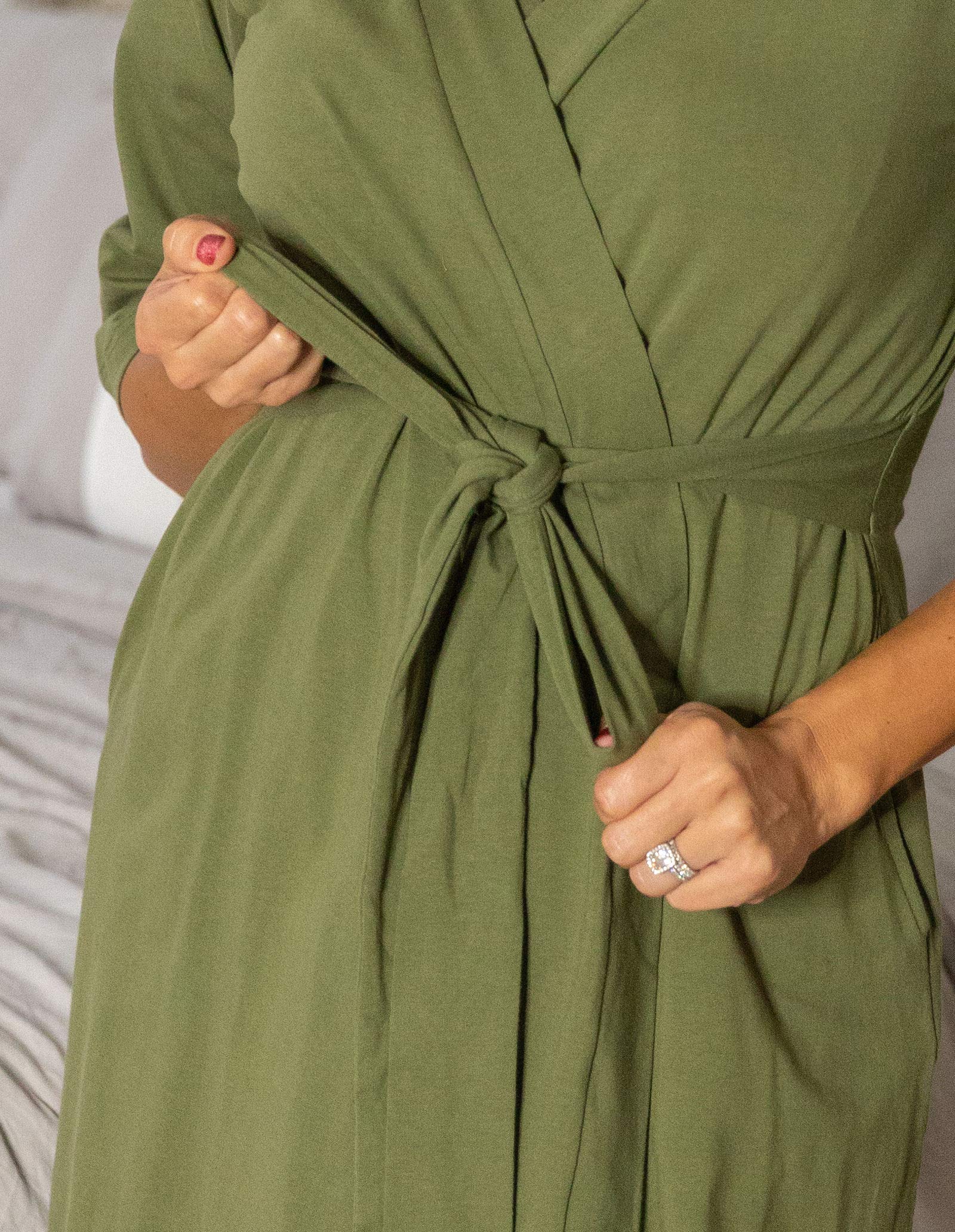 Mommy & Me Maternity Robe Set - Labor & Delivery Gown with Matching Newborn Swaddle for Hospital