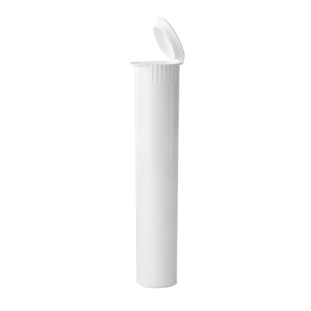 W Gallery 1000 White 116mm Open Cap Pop Top Tubes - Airtight Smell Proof Plastic Containers - Medical Grade Prescription Pill Bottles for Herbs, Flowers, Supplements (Bulk Pack) - Perfect for Pharmacy Storage, Travel Organizers & Home Use